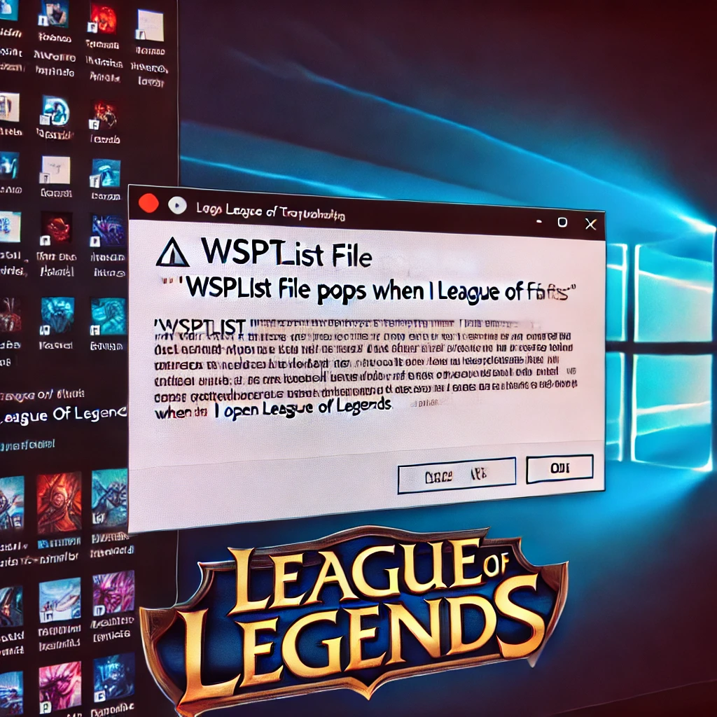 wsptlist file pops up when i open league of legends